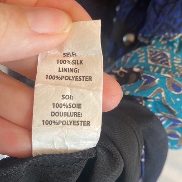 Ramy Brook silk patchwork print studded smocked mini dress size XS‎ - Picture 8 of 8